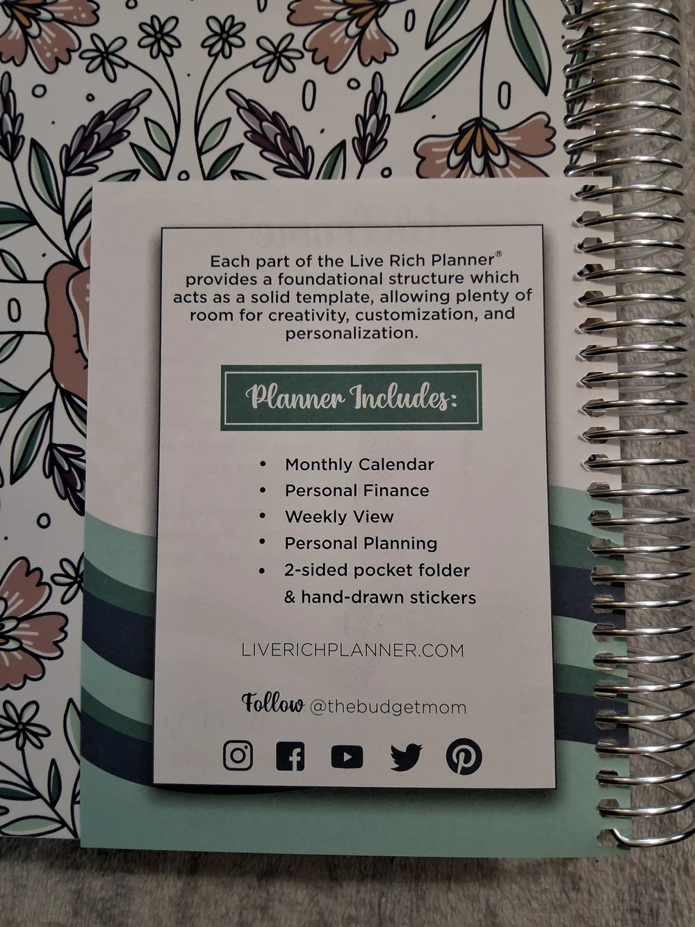 SMALL Live Rich Planner - Happy Floral UNDATED The Budget Mom NWT